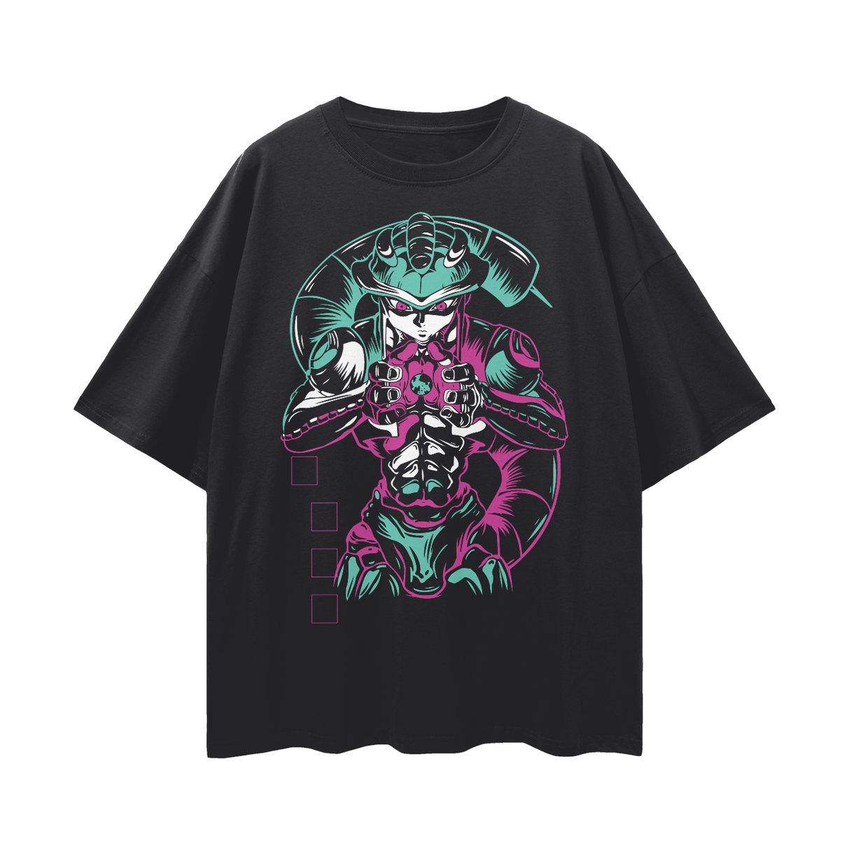 Black vintage Meruem T-shirt by ODMPOD featuring a detailed illustration of Meruem from Hunter x Hunter.