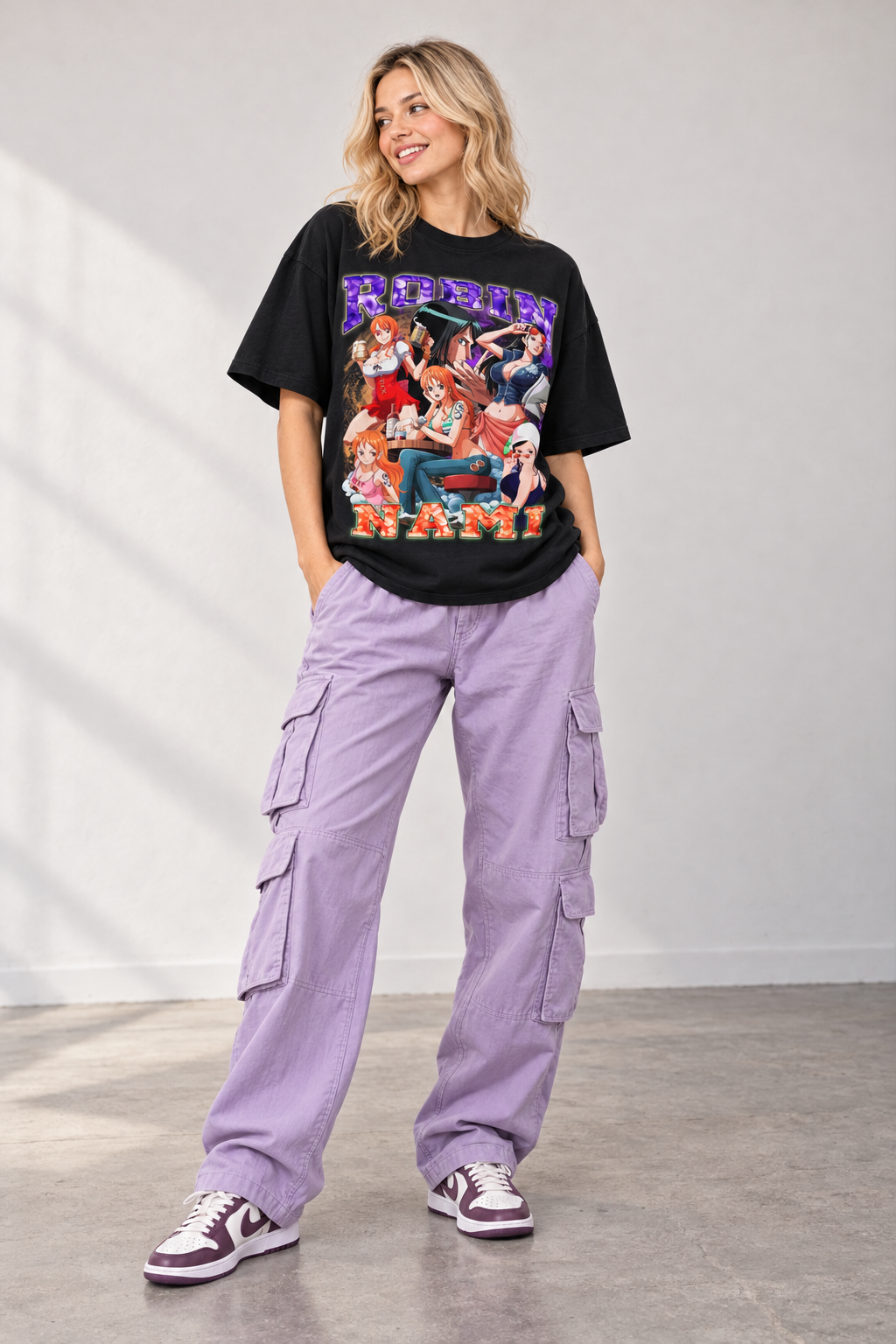 Vintage Pirate Girls T-Shirt styled on model, front view