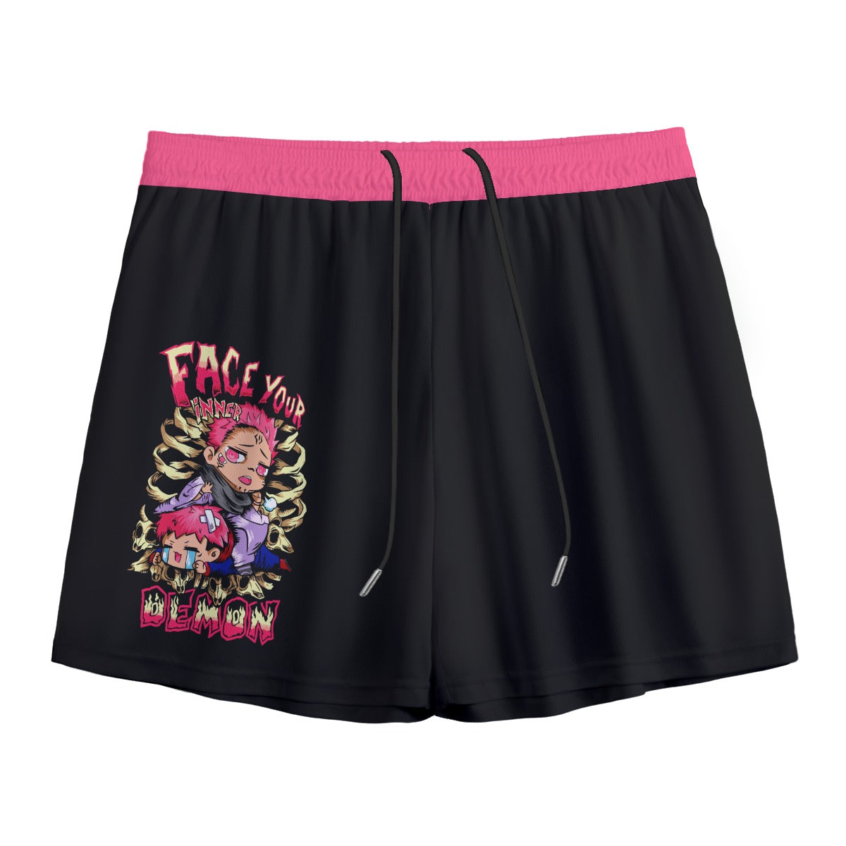 White Bully Sakuna Mesh Shorts by Yoycol, lightweight athletic shorts with breathable mesh fabric and an adjustable waistband.