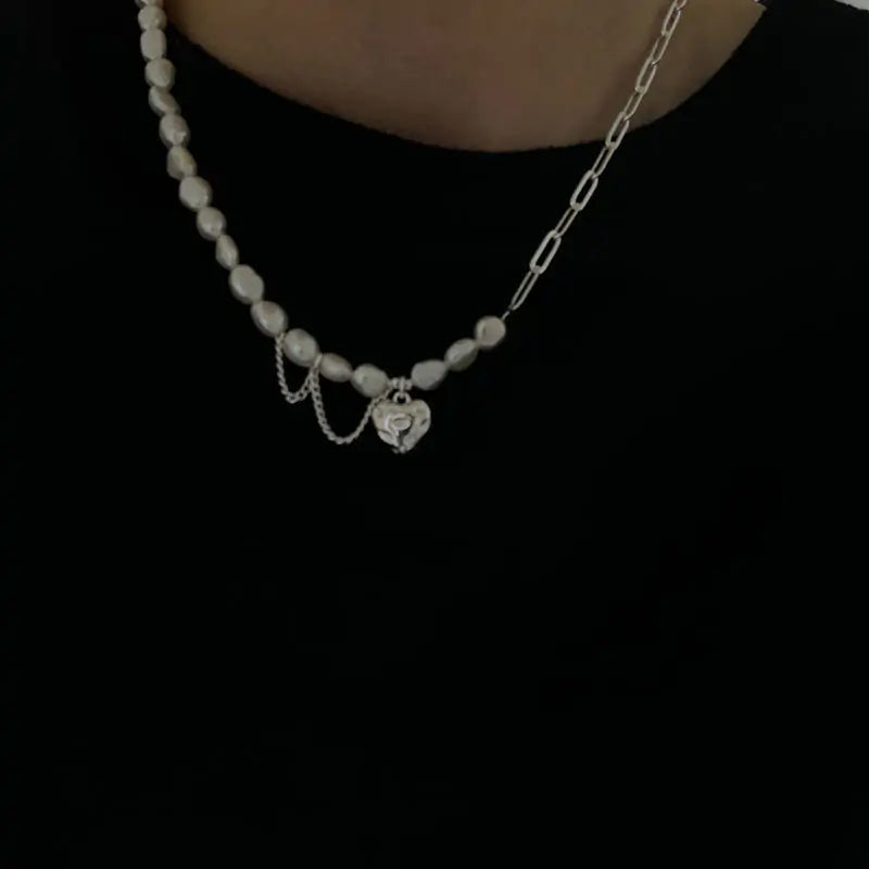Asymmetry Chain Pearl Necklace