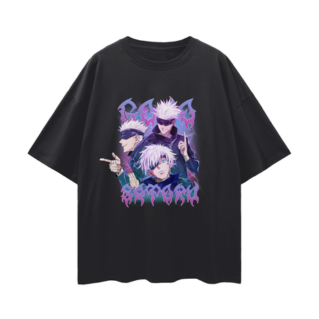 ODMPOD anime t-shirt featuring a stylish, handsome anime character design on a black fabric background.