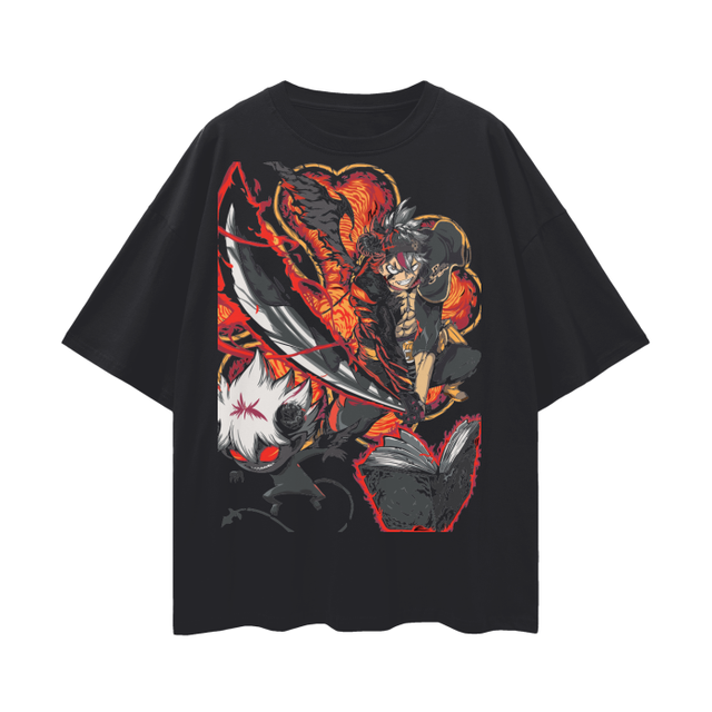 Black vintage Asta T-Shirt by ODMPOD featuring a classic design, displayed on a plain background.