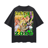 Black Vintage Chef X Samurai T-shirt by ODMPOD featuring a bold, artistic design with chef and samurai motifs.