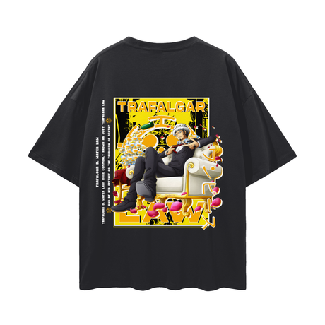 Black Vintage Fancy Law T-Shirt by ODMPOD with intricate legal-themed graphic design on the front.