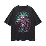 Black vintage Meruem T-shirt by ODMPOD featuring a detailed illustration of Meruem from Hunter x Hunter.