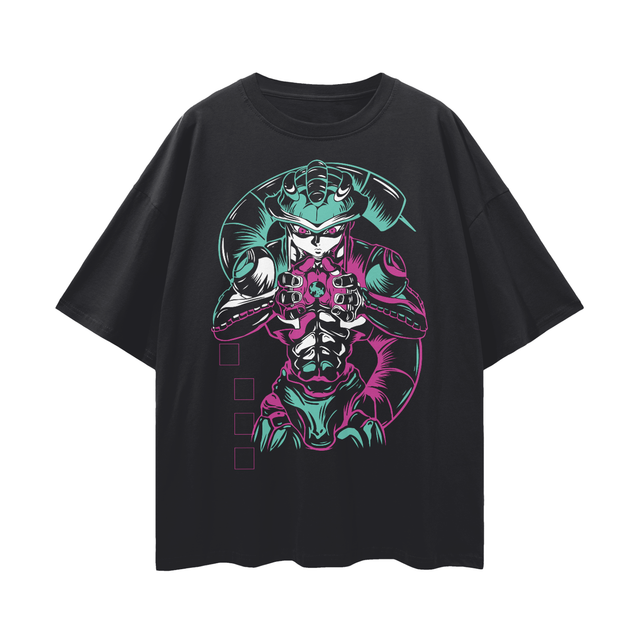 Black vintage Meruem T-shirt by ODMPOD featuring a detailed illustration of Meruem from Hunter x Hunter.