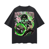Black vintage Power of Youth T-shirt by ODMPOD with bold graphic design and classic fit.