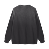 Black MEW Heavy Long Sleeve Tee by Kawaii King, featuring a comfortable fit and casual style, shown in the image.