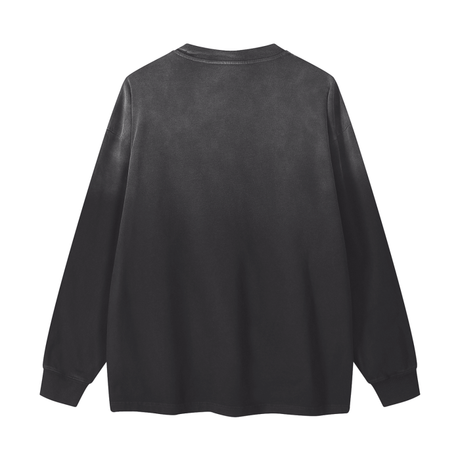 Black MEW Heavy Long Sleeve Tee by Kawaii King, featuring a comfortable fit and casual style, shown in the image.