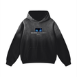 Black oversized hoodie by ODMPOD featuring the New King of Anime Heavyweight Sunfade design, with bold graphic on front.