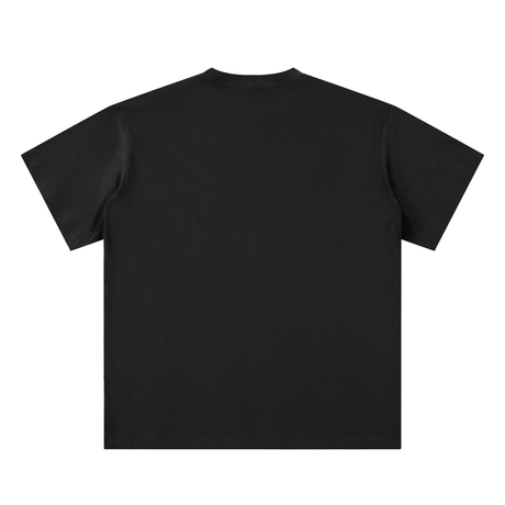 Black Vintage S-Rank Sueded Cotton T-shirt by ODMPOD featuring a classic design and soft textured fabric.