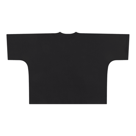 Black ThugMon Boxy T-Shirt by ODMPOD featuring a relaxed fit and bold graphic design, ideal for casual streetwear style.