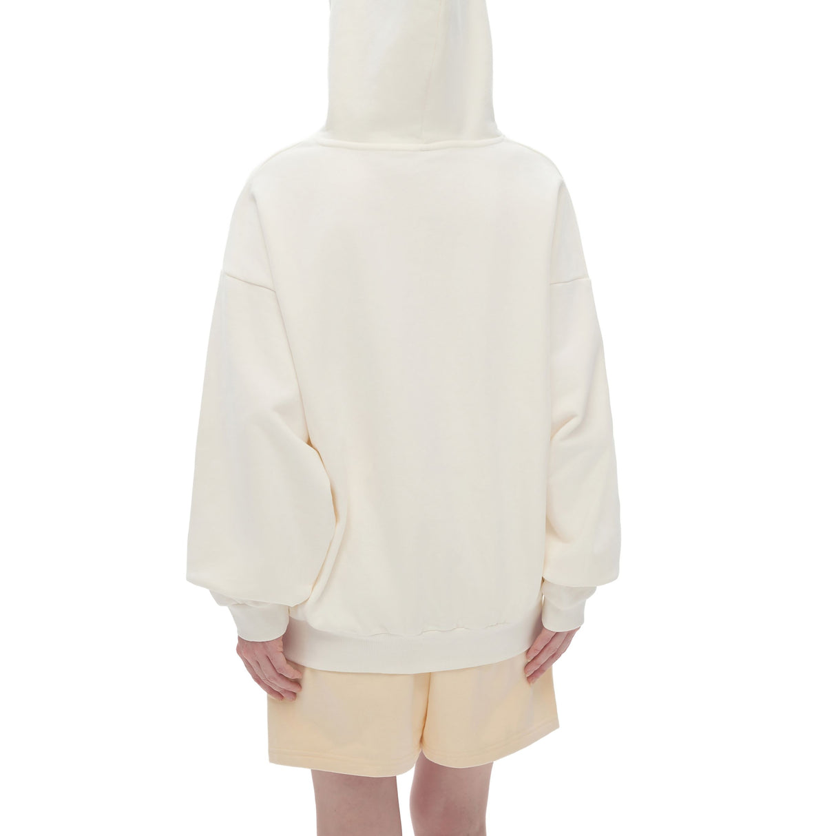 Bone-colored oversized Nami heavyweight hoodie by ODMPOD, featuring a relaxed fit and cozy fabric for casual style.