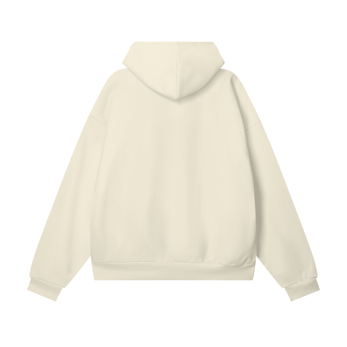 Bone-colored oversized Nami Heavyweight Hoodie by ODMPOD, featuring a relaxed fit and soft fabric for casual comfort.