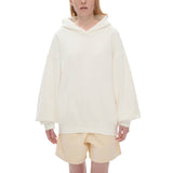 Bone-colored oversized Nami heavyweight hoodie by ODMPOD featuring a relaxed fit and soft, thick fabric for comfort.