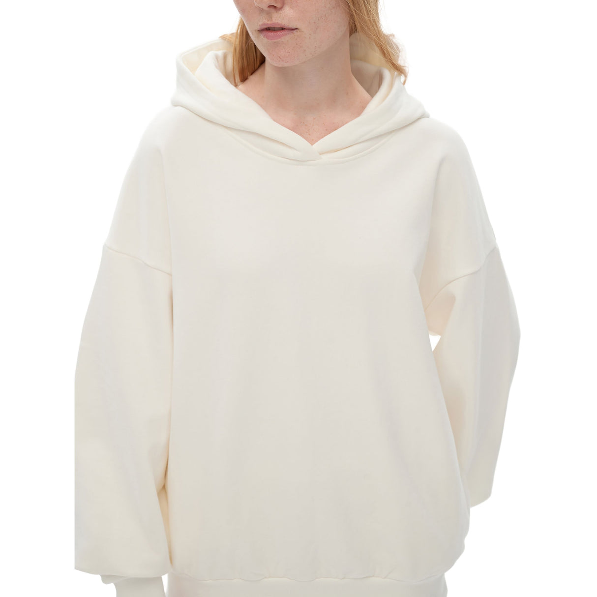 Bone oversized Nami heavyweight hoodie by ODMPOD featuring a relaxed fit, soft fabric, and casual streetwear style.