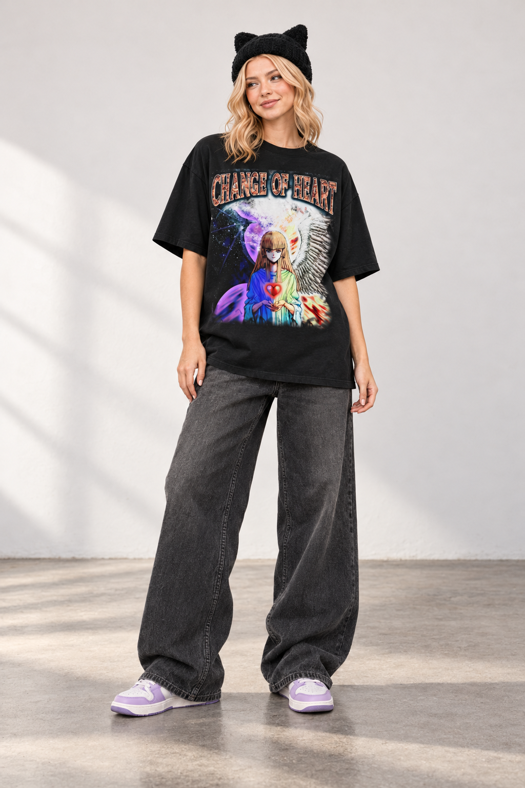 Vintage Change of Heart T-Shirt styled on model, front view