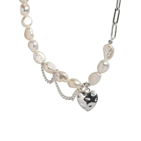 Asymmetry Chain Pearl Necklace - Kawaii King