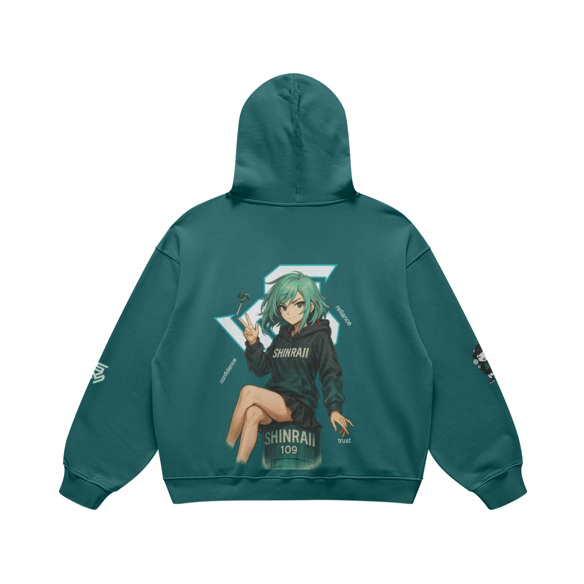 Faded black Shinraii hoodie by PODpartner featuring a casual fit and soft fabric, perfect for comfortable everyday wear.