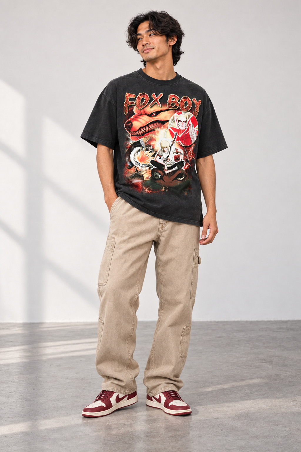Vintage FoxBoy Tee V2 T-Shirt on model, front view