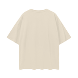 Light apricot oversized Kawaii Princess T-shirt by ODMPOD featuring a cute, playful design on the front.