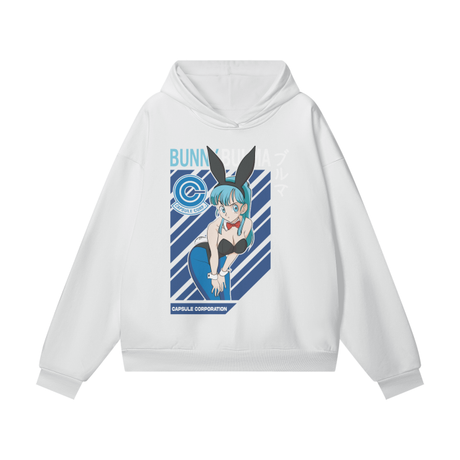 Lucent white oversized Bulma Bunny Heavyweight Hoodie by ODMPOD, featuring a cozy fit and soft heavyweight fabric.