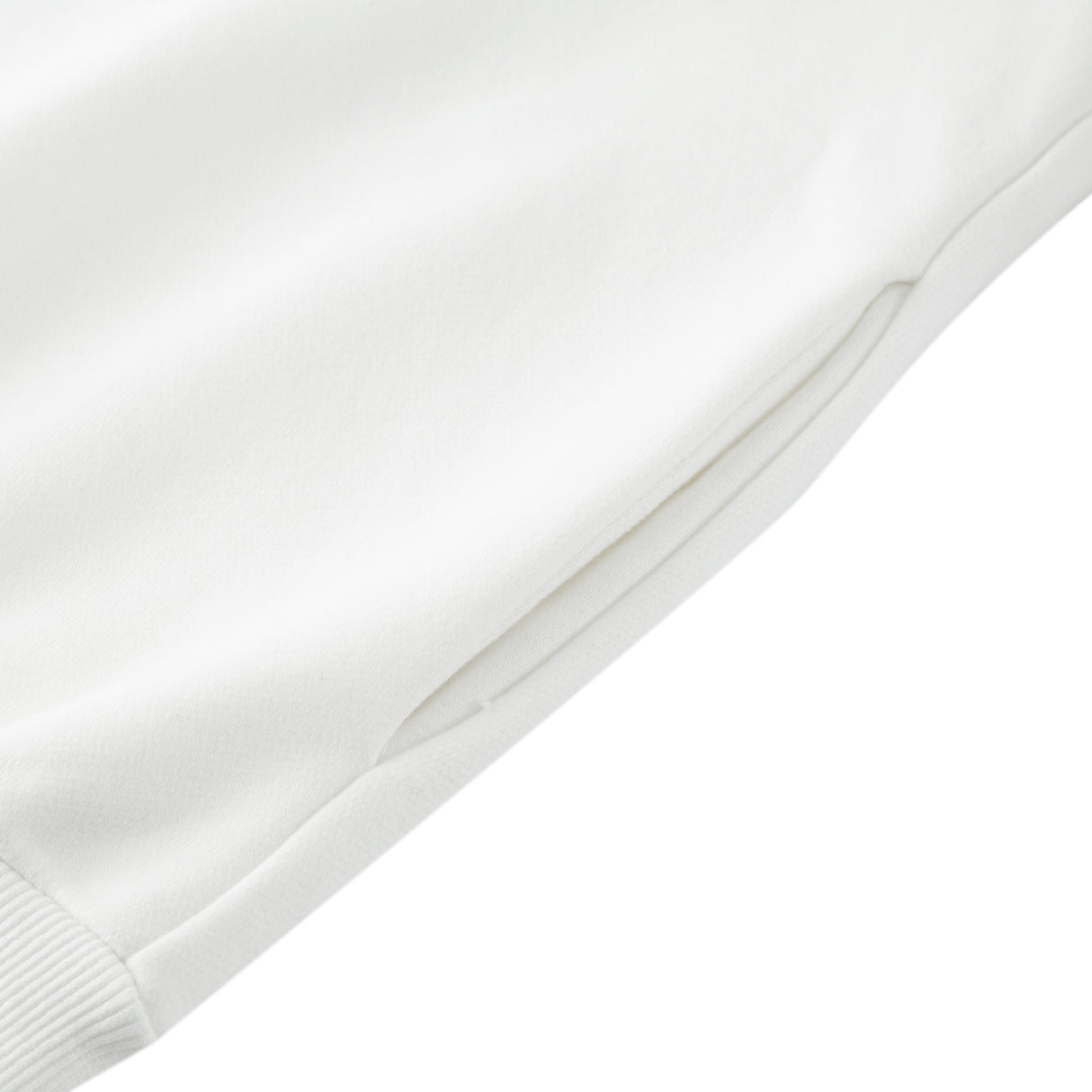 Lucent white Toubun Oversize Heavyweight Hoodie by ODMPOD, showing the relaxed fit and soft fabric texture.