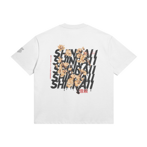 Off-white Shinraii Extreme Heavyweight T-Shirt by PODpartner, showing the front view of the durable, oversized cotton tee.