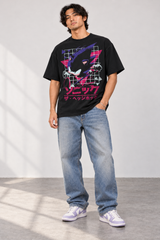 Vintage Retro Sonic T-Shirt styled on model, front view