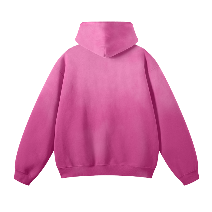 Rose pink ODMPOD "Silly" Monkey washed dyed hoodie with playful graphic design, casual fit, and soft fabric.