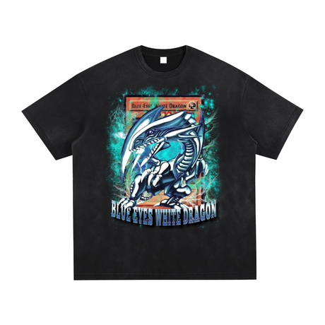 Blue Eyes Vintage Washed Hand-Frayed T-Shirt by ODMPOD featuring distressed fabric and casual style.