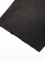 Black and gray Misa vintage wash frayed T-shirt from ODMPOD, featuring a distressed, casual design with frayed edges and a relaxed fit.