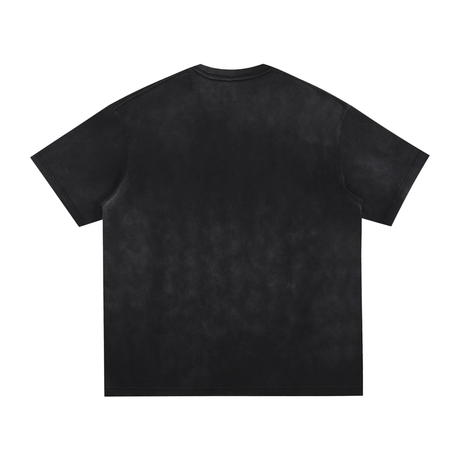 ODMPOD Protect Erii Vintage Washed Hand-Frayed T-Shirt, close-up of soft fabric with distressed details and vintage styling.