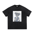 ODMPOD vintage black and gray Sweet but Psycho washed hand-frayed T-shirt, casual graphic tee with distressed style.
