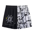 Black V2 Uzumaki Boardshorts by Yoycol, showing lightweight fabric and detailed Uzumaki pattern, suitable for swimming and beachwear.