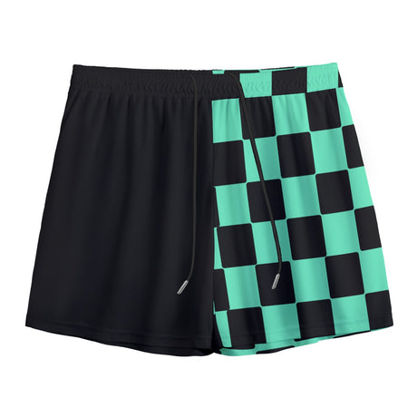 Yoycol half checkered boardshort with lightweight fabric and stylish black and white pattern, perfect for beach or pool wear.