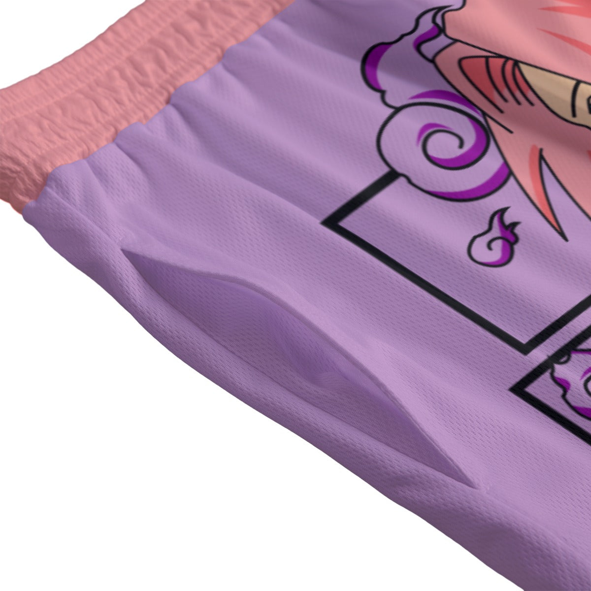 White Kawaii Sakura Mesh Shorts by Yoycol, featuring a cute cherry blossom design and lightweight, breathable fabric.