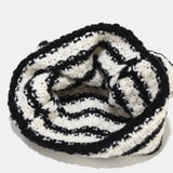 Green-striped Kawaii King knitted beanie with a cute, cozy design, perfect for warmth and style.